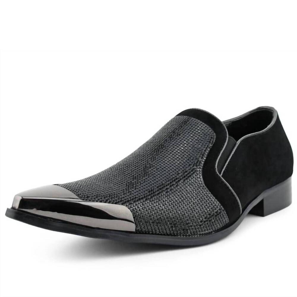 NEW BOLANO men's dezzy rhinestone dress shoes in black
